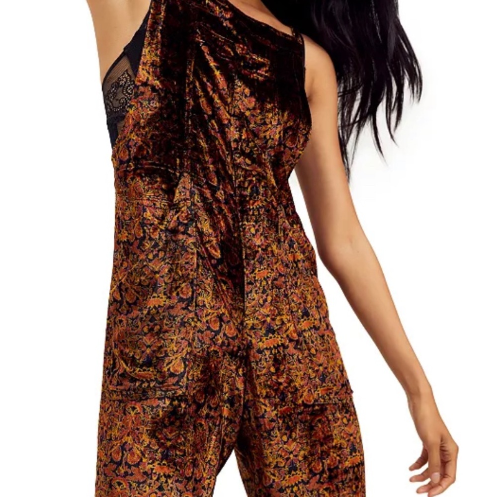 Free People Velvet Jumpsuit Overalls